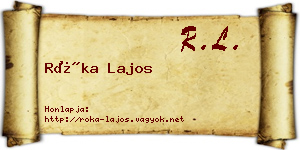 Róka Lajos névjegykártya
